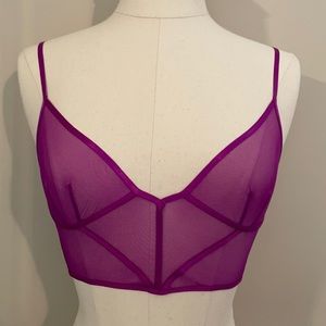Free People Vibrant Purple Mesh Longline Bralette